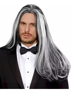 Lang tofarget vampyrparykk for voksne Halloween