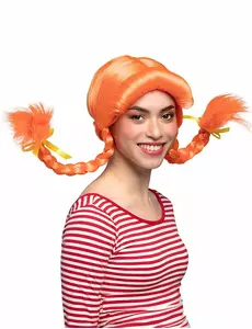 Oransje parykk for kvinner