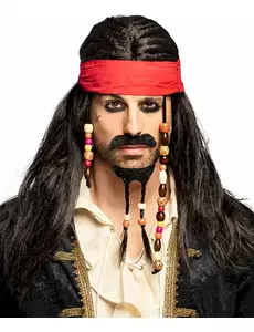 Piratparykk med rød bandana for menn