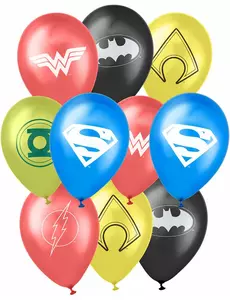 10 Justice League lateksballonger 25 x 32 cm