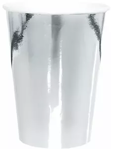 10 stk. 25 cl sølvmetalliske pappkopper