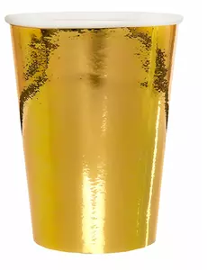 10 stk. 25 cl gullmetalliske pappkopper