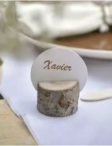 10 runde hvite plasskort i papp, 4,7 cm