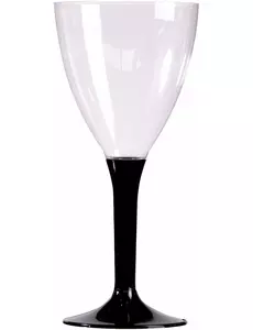 10 svarte plastvinglass