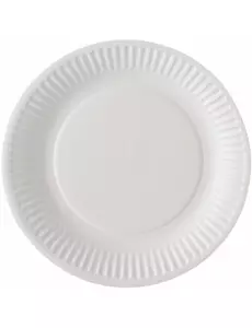 100 Small white cardboard plates 18 cm