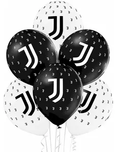 12 Juventus svarte og hvite lateksballonger 30 cm