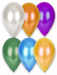 12 flerfargede metalliske ballonger 28 cm