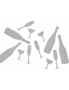 12 sølv champagne bordkonfetti 10g