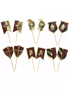 12 dobbeltsidige riddertopper 7–8 cm
