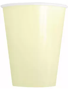 14 elfenbensfargede pappkopper 266 ml