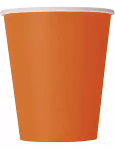 14 oransje pappkopper à 266 ml