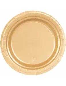 16 matte gullfargede papptallerkener 22 cm