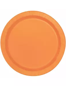 16 store oransje papptallerkener 22 cm