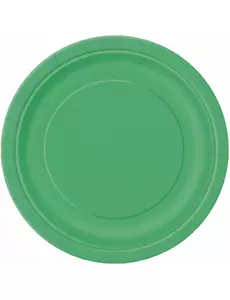 16 store smaragdgrønne papirtallerkener 22 cm