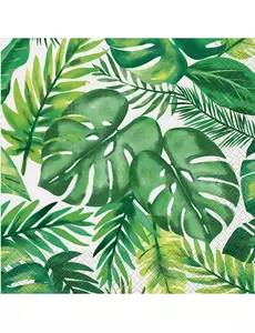 16 papirservietter med tropisk palmemotiv, 33 x 33 cm