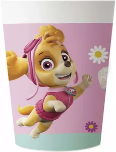 2 gjenbrukbare Paw Patrol rosa plastkopper 230 ml