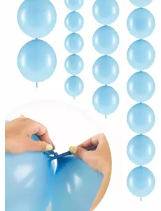 20 pastellblå oppblåsbare ballonger til sammenkobling 28 cm