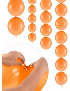 20 oransje oppblåsbare ballonger til sammenkobling 28 cm