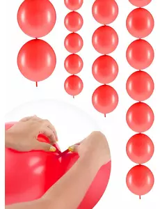 20 oppblåsbare ballonger i valmuerød, 28 cm