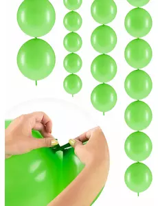 20 lysegrønne oppblåsbare ballonger til sammenkobling 28 cm