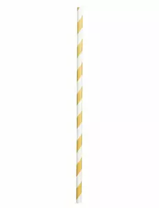 20 gullstripete pappsugerør 20 cm