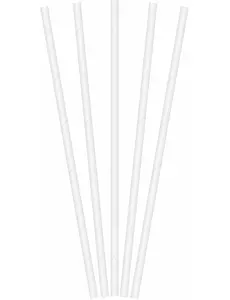 20 hvite papirsugerør 19,5 cm