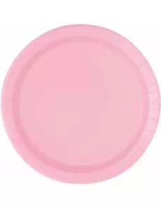 20 Small light pink cardboard plates 19 cm