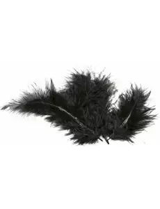 20 svarte dekorative fjær 5,5 cm