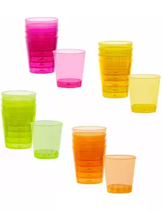 20 flerfargede plastshotglass