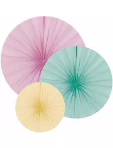 3 rosetter av pastellpapir