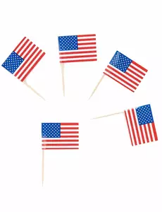 30 amerikanske flaggplukker 6 cm