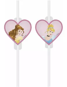4 Disney Princess Hearts papp medaljongsugerør