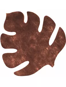 4 brune bladformede bordbrikker 35 x 40 cm