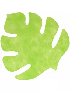 4 limegrønne bladformede bordbrikker 35 x 40 cm