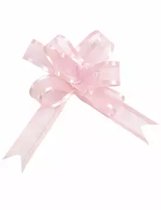 5 Mini pink organdy bows 16 mm