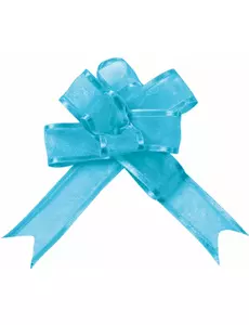 5 Mini turquoise organdy bows 16 mm