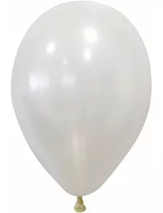 50 hvite metalliske ballonger 30 cm