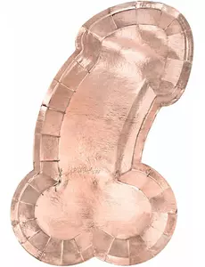 6 Zizi-papirtallerkener i rosa gull, 26,5 x 15,5 cm