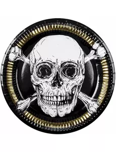 10 pirat Jolly Roger-papirtallerkener 23 cm