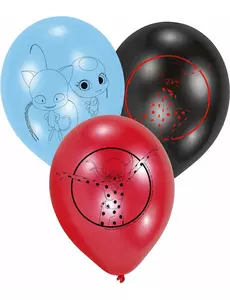 6 marihøne lateksballonger 22,8 cm