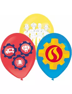 6 Brannmann Sam lateksballonger 27,5 cm