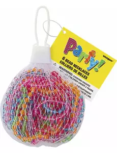 6 tilfeldige halskjeder med plastperler