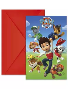 6 Paw Patrol Ready for Action Invitation Cards with Envelopes