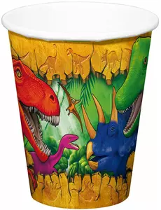 6 dinosaurpappkopper 250 ml