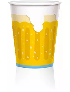 6 store ølkrus i papp, 450 ml
