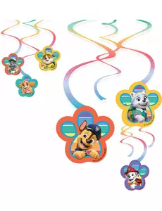 6 Paw Patrol papirspiraler 60 cm
