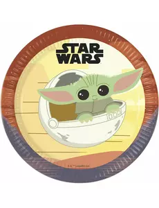 8 Baby Yoda The Mandalorian papirtallerkener 23 cm