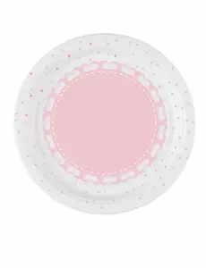 8 rosa hjerteformede papirtallerkener 18 cm