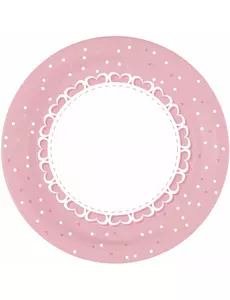 8 rosa hjerteformede papirtallerkener 23 cm