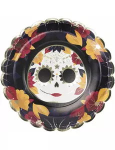 8 Dia de los muertos papirtallerkener 23 cm